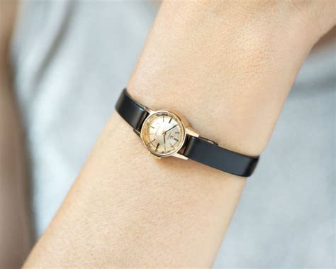 omega ladies watch leather strap.